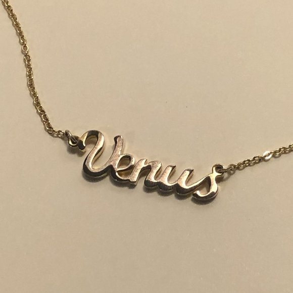 vintage "venus" gold name plate necklace - Picture 6 of 9